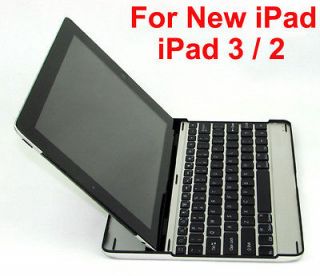   New iPad 3 / 2 Aluminum Bluetooth Keyboard Case Cover Stand Wireless