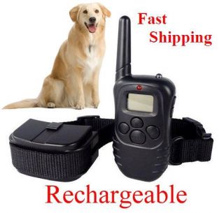 Rechargeable 100LV Level LCD SHOCK VIBRA REMOTE PET DOG PUPPY TRAINING 