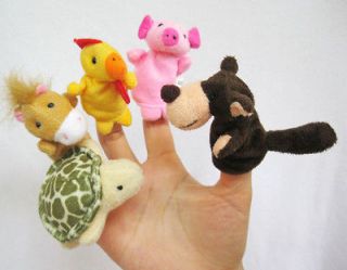 HOT 5X Animal Finger Puppet.plush toys. Turtle,horse,chicken,pig,wolf 