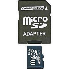Dane elec memory DA 2IN1 04G R 4GB microSD Card with SD Adapter