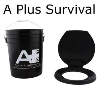 Portable 5 Gallon Emergency Survival Honey Bucket Potty Toilet & Seat 