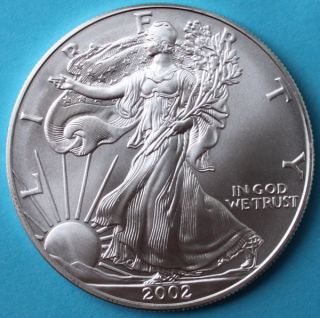 2002 BU American Silver Eagle Dollar Uncirculated ASE US Mint Bullion 