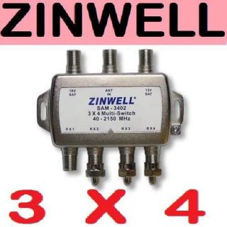 10X 3X4 ZINWELL SATELLITE SWITCH SW34 DIRECTV BELL DISH