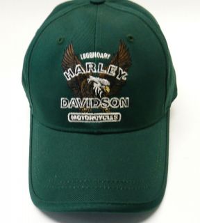 NWT S Harley Davidson motorcycle hat cap green legendary eagle fitted 
