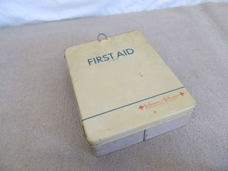 Vintage Johnson & Johnson First Aid Kit No 20 Metal Box w/ cardboard 