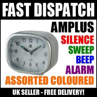   Sweep Silent Movement Beep Alarm Clock With Snooze PT182 Mix Colour