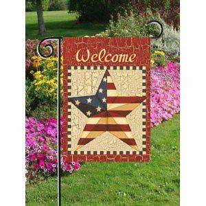   Welcome American US Flag With Giant Star 12.5 X 18 Garden Decor NEW