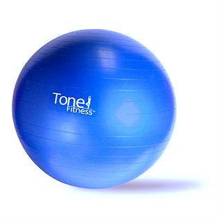 NEW Tone Fitness 65 cm Antiburst Stability Ball w/ Exercise Chart, DVD 