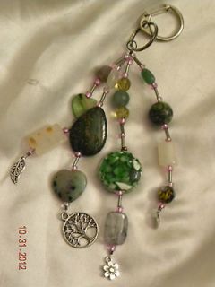 Handmade Purse Charm Tree & Leaves Green   Miche bag not for sale