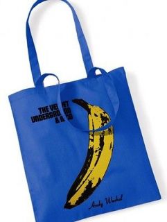 THE VELVET UNDERGROUND Andy Warhol Cotton Tote Bag / Shopper Blue