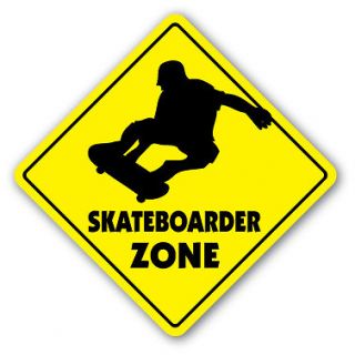 SKATEBOARDER ZONE Sign novelty gift sport skateboarding skateboard 