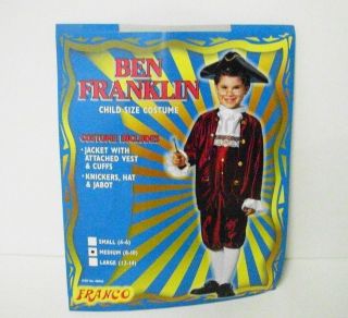 Ben Franklin American History School Play Costume Child 8 10 Medium 