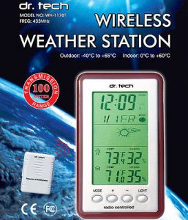 Dr. Tech Wireless Weather Station w/ Outdoor Temperature & Humidity 