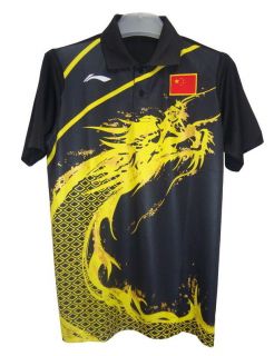 Li Ning Mans London Olympic Games embroideries China flag T Shirt 