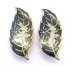 Vintage / Antique SIAM Niello / Sterling Silver Clip On Earrings ~ 1 