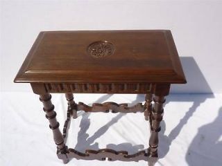 English Jacobean style solid walnut table , turn of C.