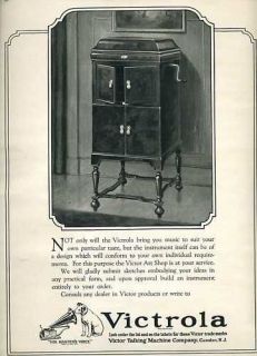 1924 VICTROLA PHONOGRAPH Ad Huge Floor Model NICE