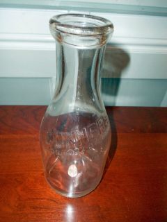 Vintage Conners Dairy Co. 1 qt Embossed Milk Bottle