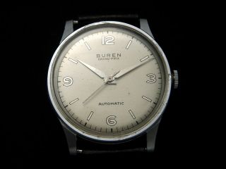 Rare Original Vintage Automatic Swiss Watch BUREN Grand Prix Micro 