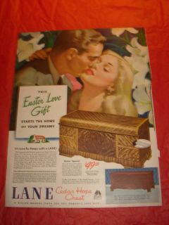 1946 Lane Cedar Hope Chest Original Print Ad Easter Love Gift