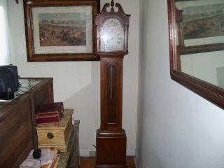 Antique Wood grandmother clock /key 435 all original Colonial Co PICK 
