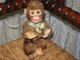 Old Antique 1930s German Schuco Monkey Silk Plush 16 CM