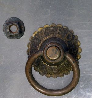   Antique Weed SM. Co. Decorative Brass Spool Cabinet Drawer Pull