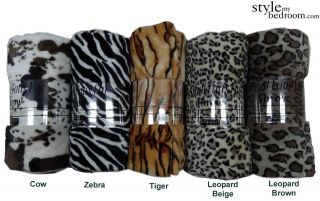 LARGE SOFT & WARM Animal Skin Print Mink FUR Blanket Sofa / Bed Throw 