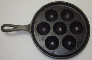 vintage CAST Iron Norwegian AEBLESKIVER PAN