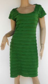 Max Edition Studio Large Casual Career Tiered Ruffle Green Dress MSRP 