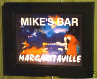 MARGARITAVILLE LIGHTED BAR SIGN PERSONALIZED WITH YOUR NAME / WOOD 
