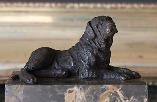 English Mastiff Dog Bronze Marble Statue Breeder Bookend Collector 