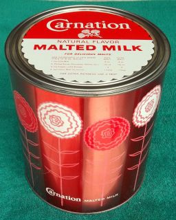 Rare Vintage Collectible Carnation Malted Milk Can Tin Los Angeles 
