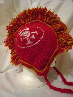 49ers Mohawk Hat   HANDMADE 100% Wool   Giants, Raiders, Cowboys, and 