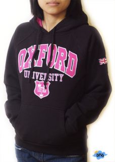 Oxford University Hoodie  Black  Sweatshirt  Sweater  Hood  XS XL 