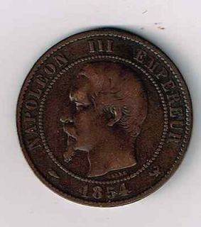 1854W Napoleon III Dix Centimes