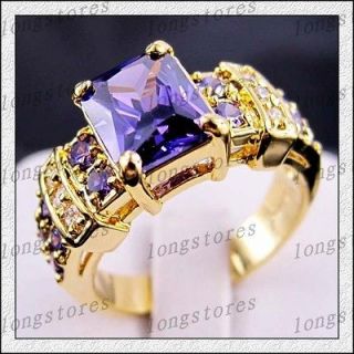 Jewellery New Amethyst mens Yellow Gold Filled Ring Size10 For Gift 