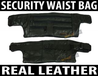 Leather Security Money Belt Wallet Waist bag Bumbag travel id passport 