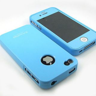 GNJ Premium New Blue slim silicone case cover+ HD Screen for iPhone 4 
