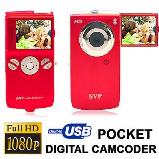 SVP FULL HD 1080p Pocket Digital Video Camera w/ Built in USB+TV Out