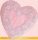 NEW 8 LOT 12 ROYAL LACE PINK HEART PAPER DOILIES DOILEY VALENTINES 
