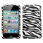 Zebra Skin Phone Snap on Hard Case Cover For Apple iPod touch 4th