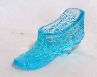 Aqua Blue Vintage Daisy & Button Mini Shoe