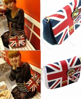   Fashion Korea With UK Flag Union Jack Badge Chain Shoulder Bag Handbag
