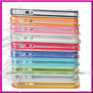 Mid Clear Metal button Bumper Frame cover For iPhone 4 4S 8GB 16GB 