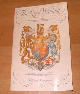 Programme Royal Wedding 29/07/81 Charles & Diana