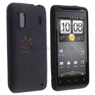 Black Silicone Skin Case Cover for HTC EVO Design 4G / Kingdom