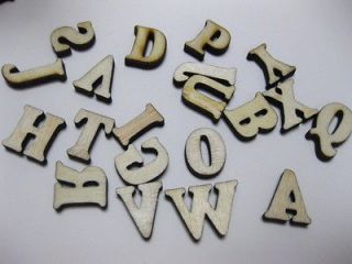 500 Assorted Flat Back Wood Alphabet Letter Flatback Wooden 