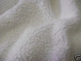 Faux Fur SHERPA FLEECE Fabric WHITE   All Sizes Bulk Discounts FREE 