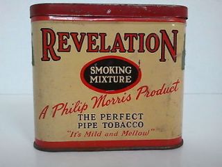 Vintage Old Antique PHILIP MORRIS Tobacco Tin  REVELATION Smoking 